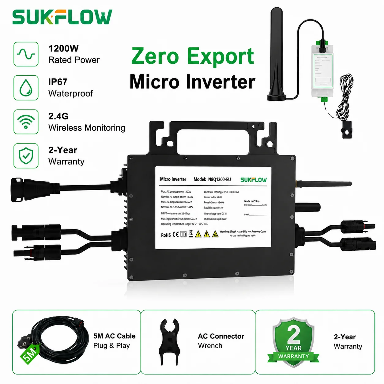 Flexible Solar Panel - Mikroinverter Grid-Tie SUKFLOW Zero Expert 1200W